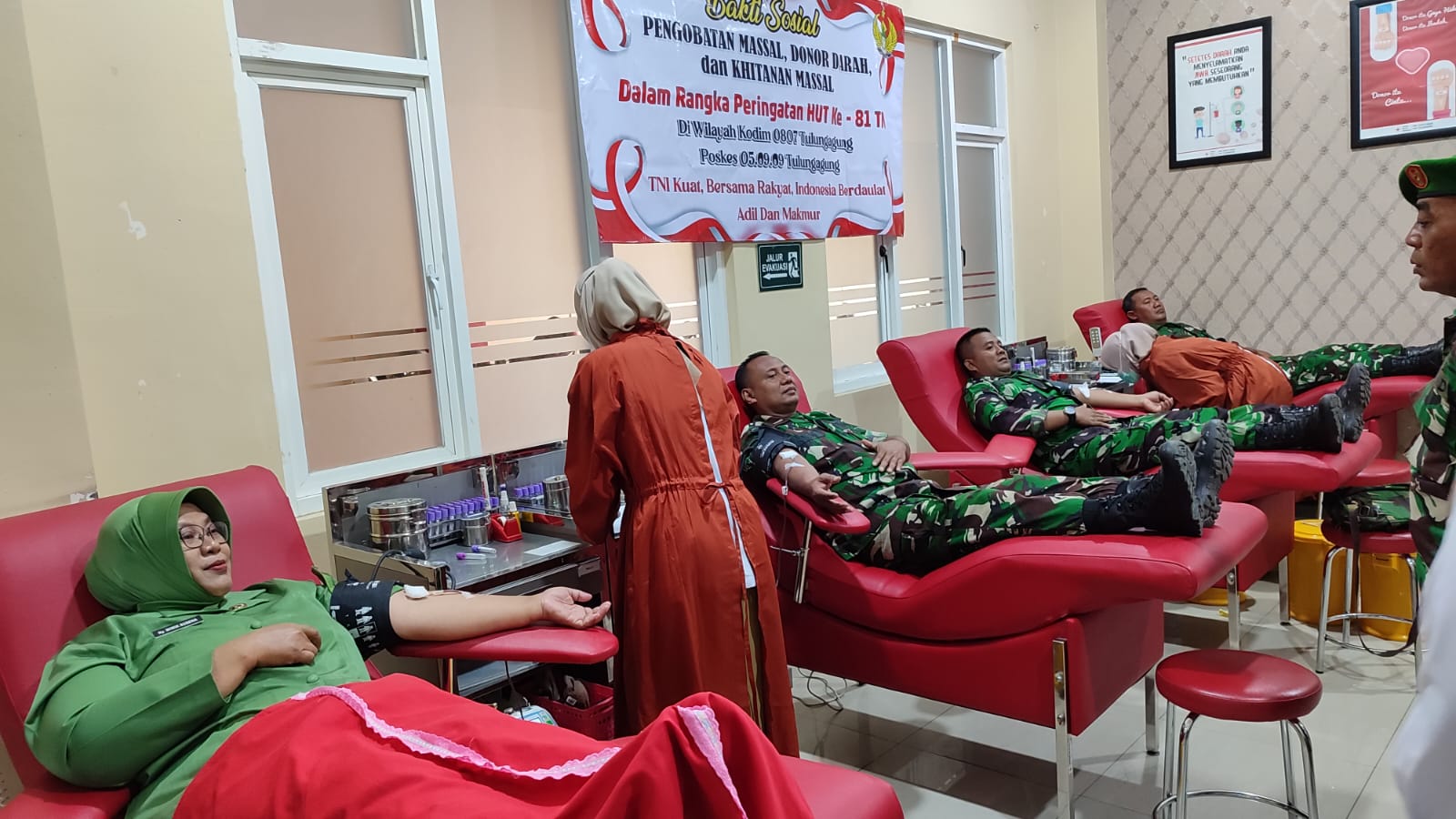 Sambut HUT ke-81 TNI, Kodim Tulungagung Gelar Donor Darah untuk Bantu Ketersediaan Stok Darah