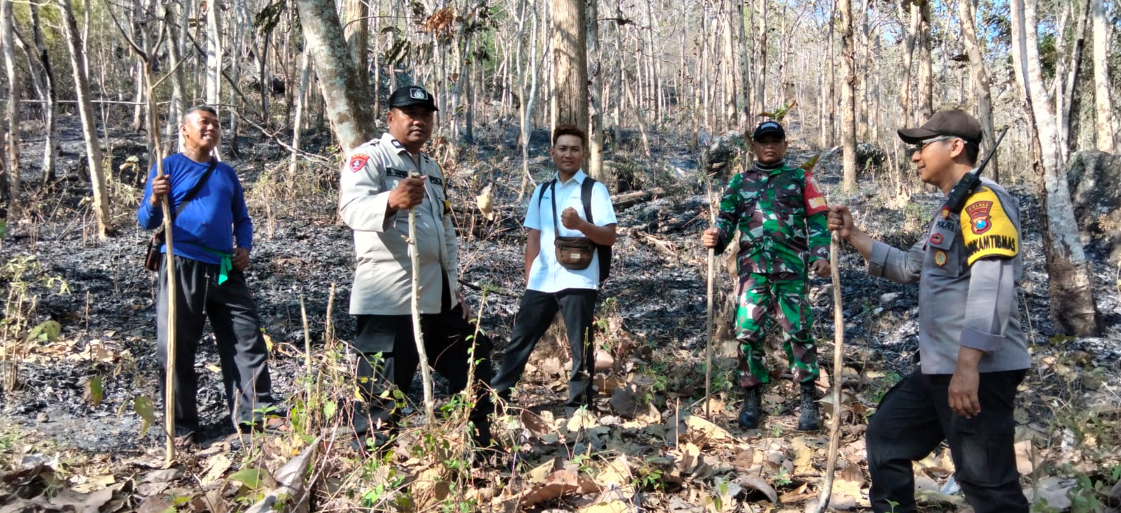 Kebakaran Lahan Perhutani di Tanggung, Petugas Gabungan Padamkan Api Seluas 1,5 Hektare